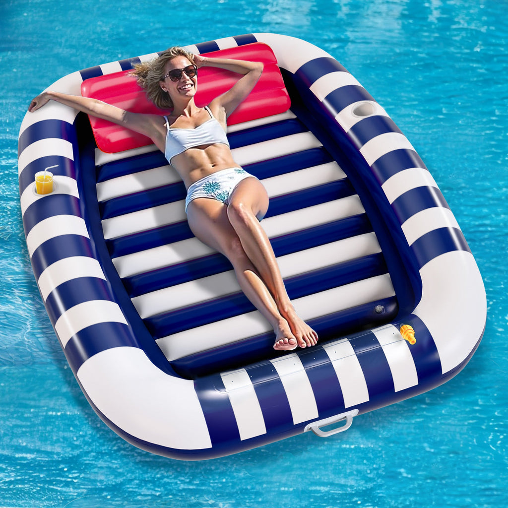 Pool Wave Inflatable Pool Lounger Float (Blue)