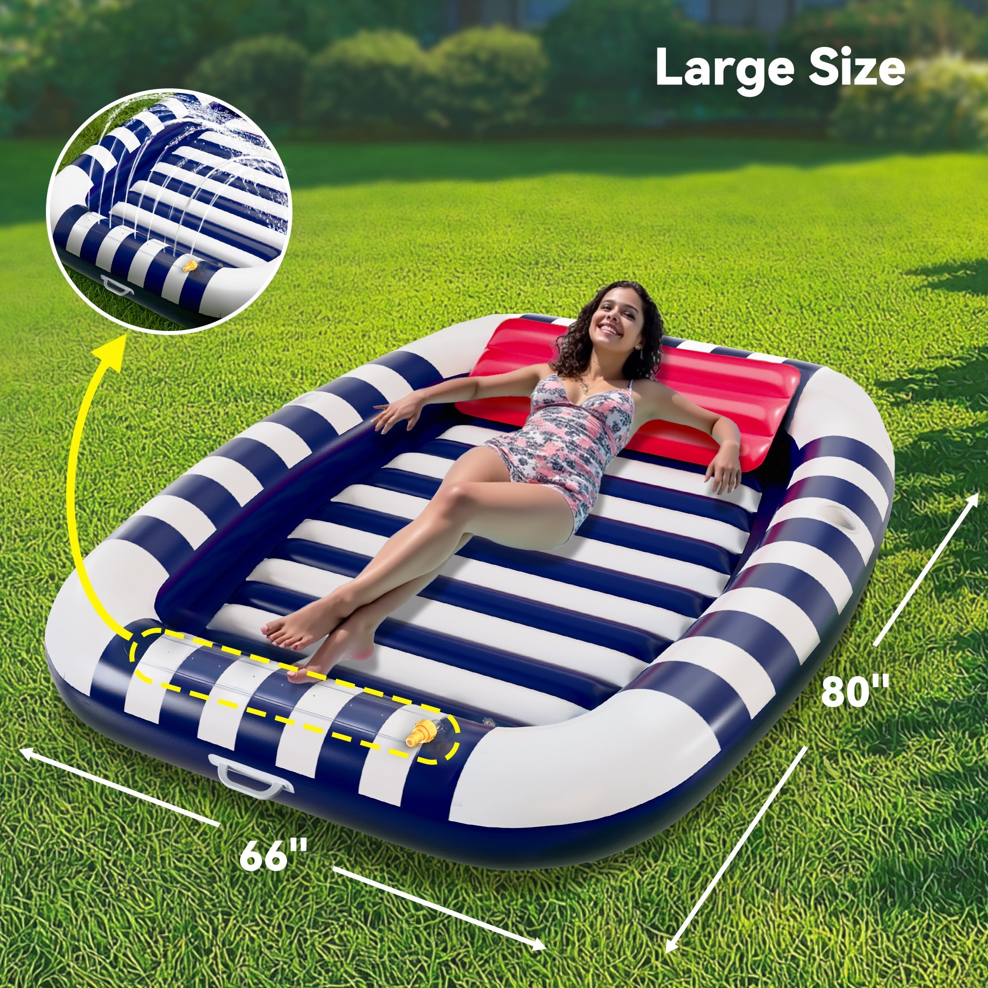 Pool Wave Inflatable Pool Lounger Float (Blue)