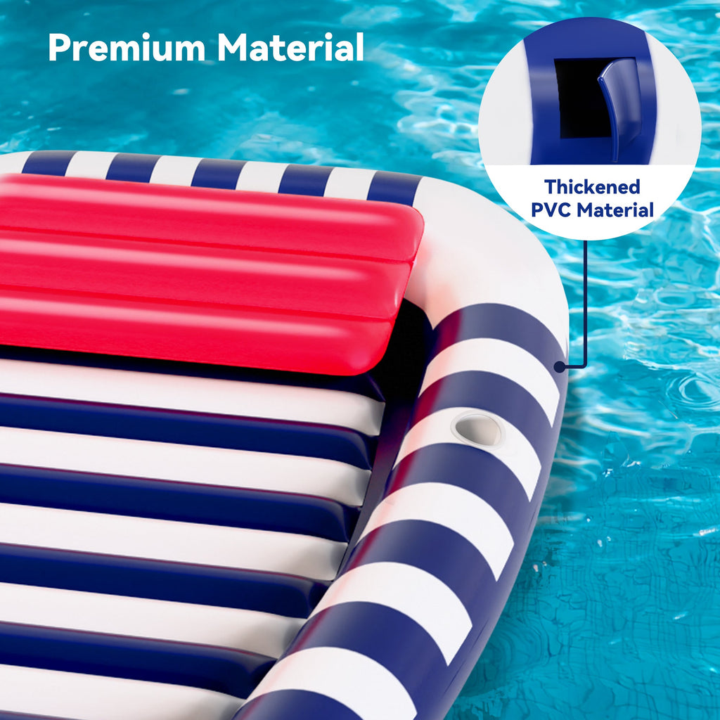 Pool Wave Inflatable Pool Lounger Float (Blue)
