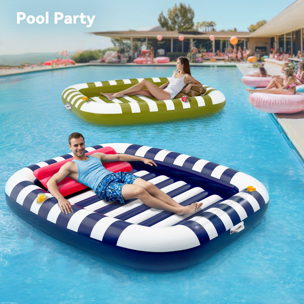 Pool Wave Inflatable Pool Lounger Float (Blue)