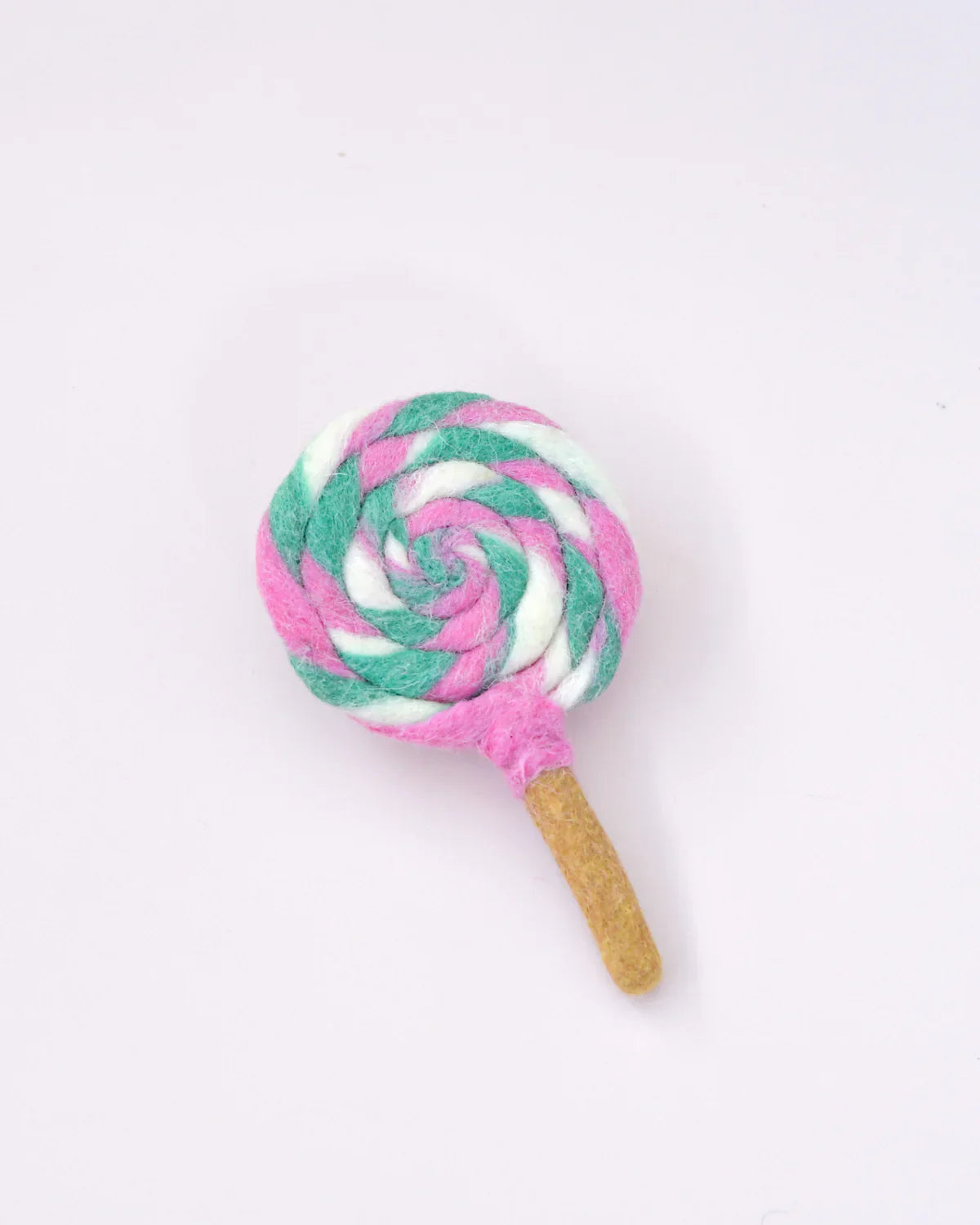 Sale Felt Colorful Pink and Green Swirl Lollipop