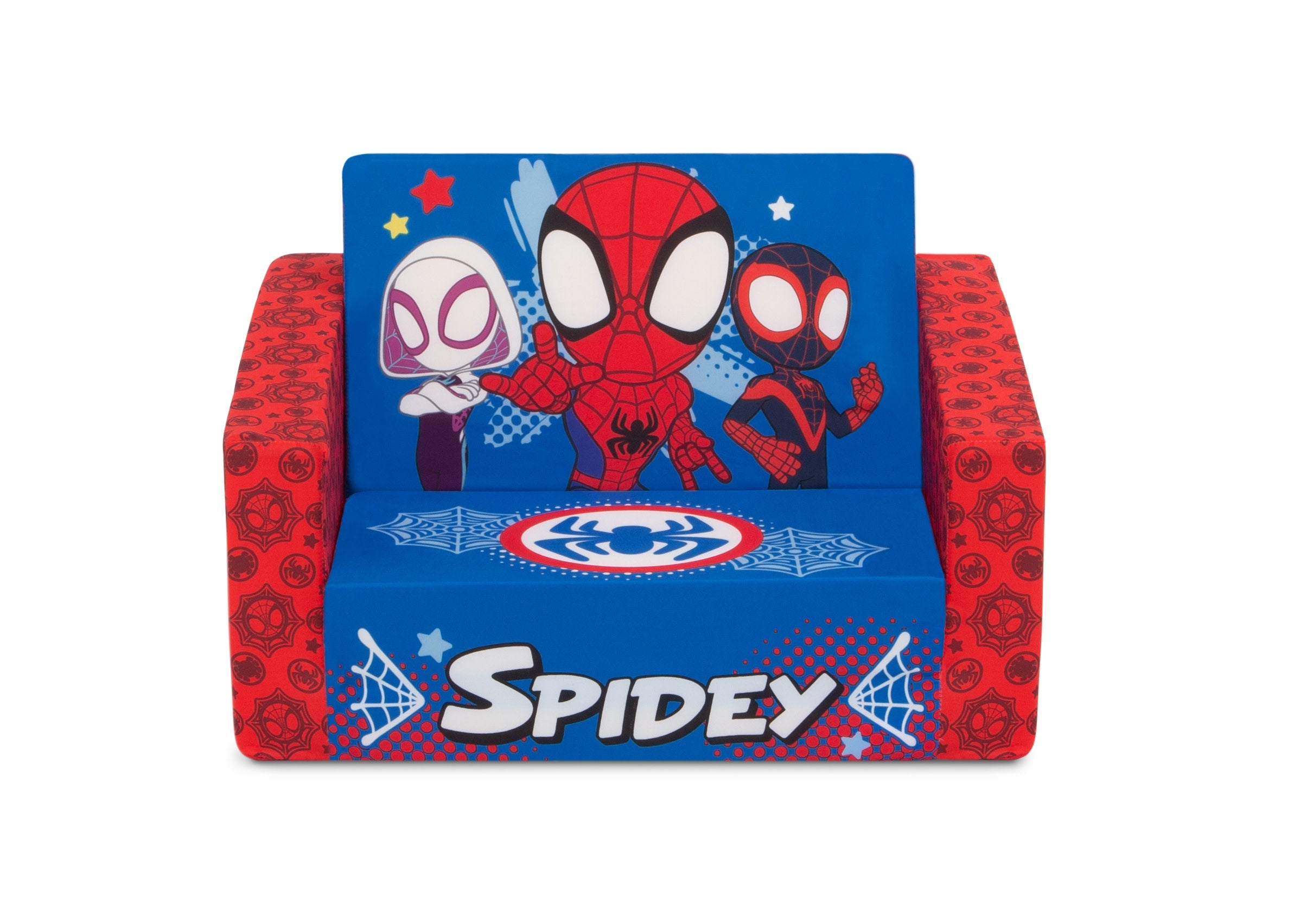 Marvel Spidey and His Amazing Friends Cozee Flip-Out Chair - 2-in-1 Convertible Chair to Lounger for Kids
