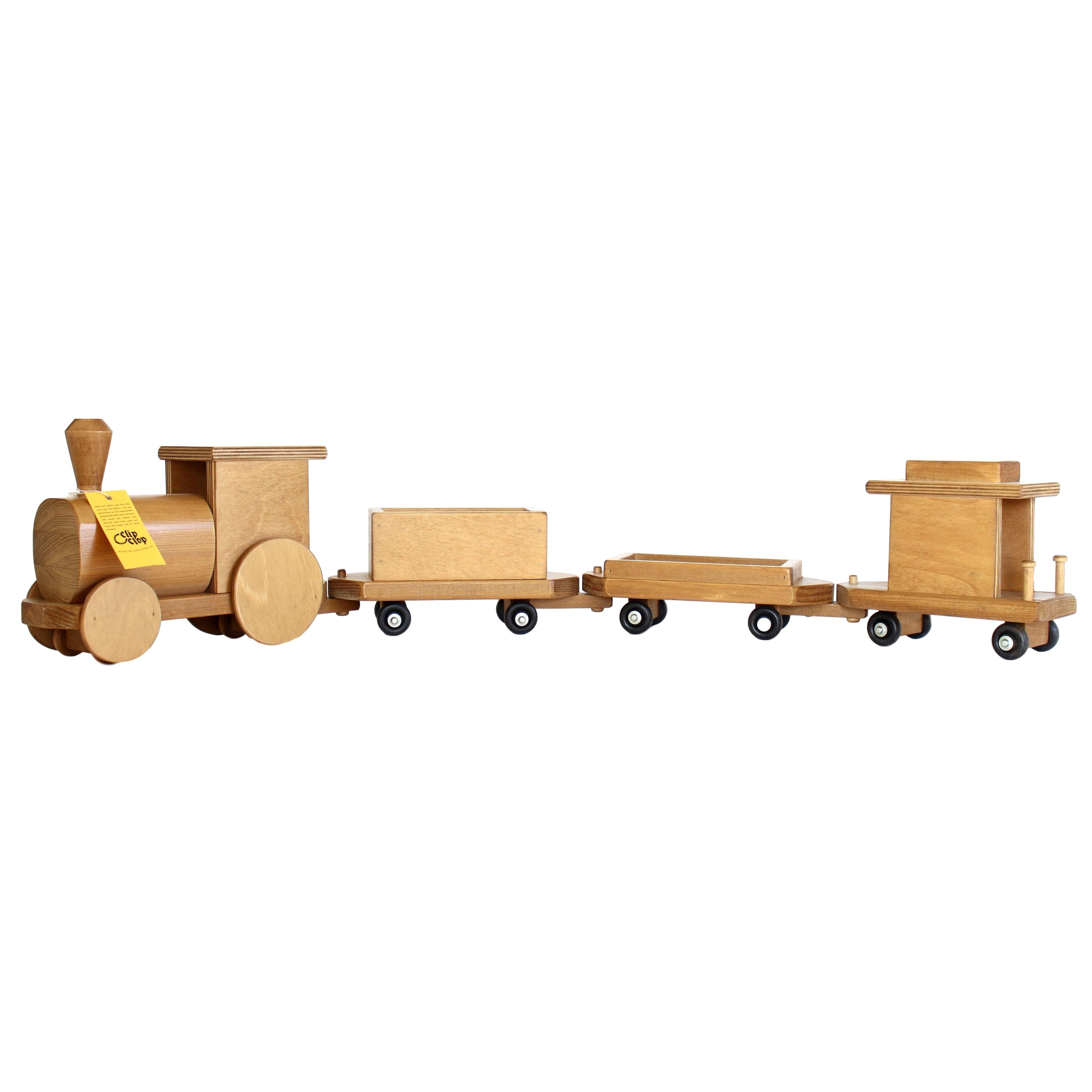Large Wooden 40 Toy Train Play Set, Kid-Safe Finish, Amish-Made