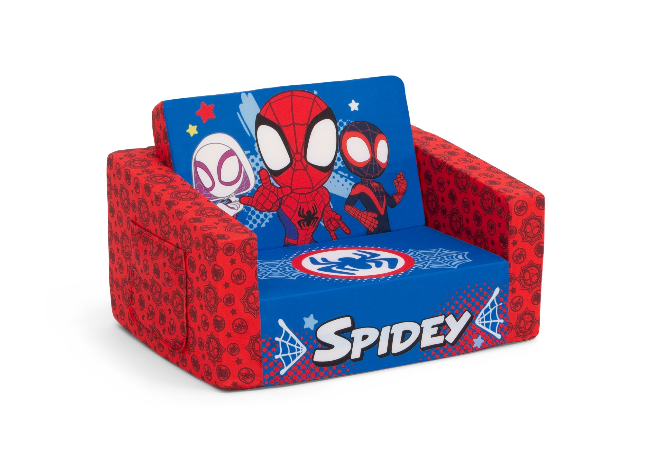 Marvel Spidey and His Amazing Friends Cozee Flip-Out Chair - 2-in-1 Convertible Chair to Lounger for Kids